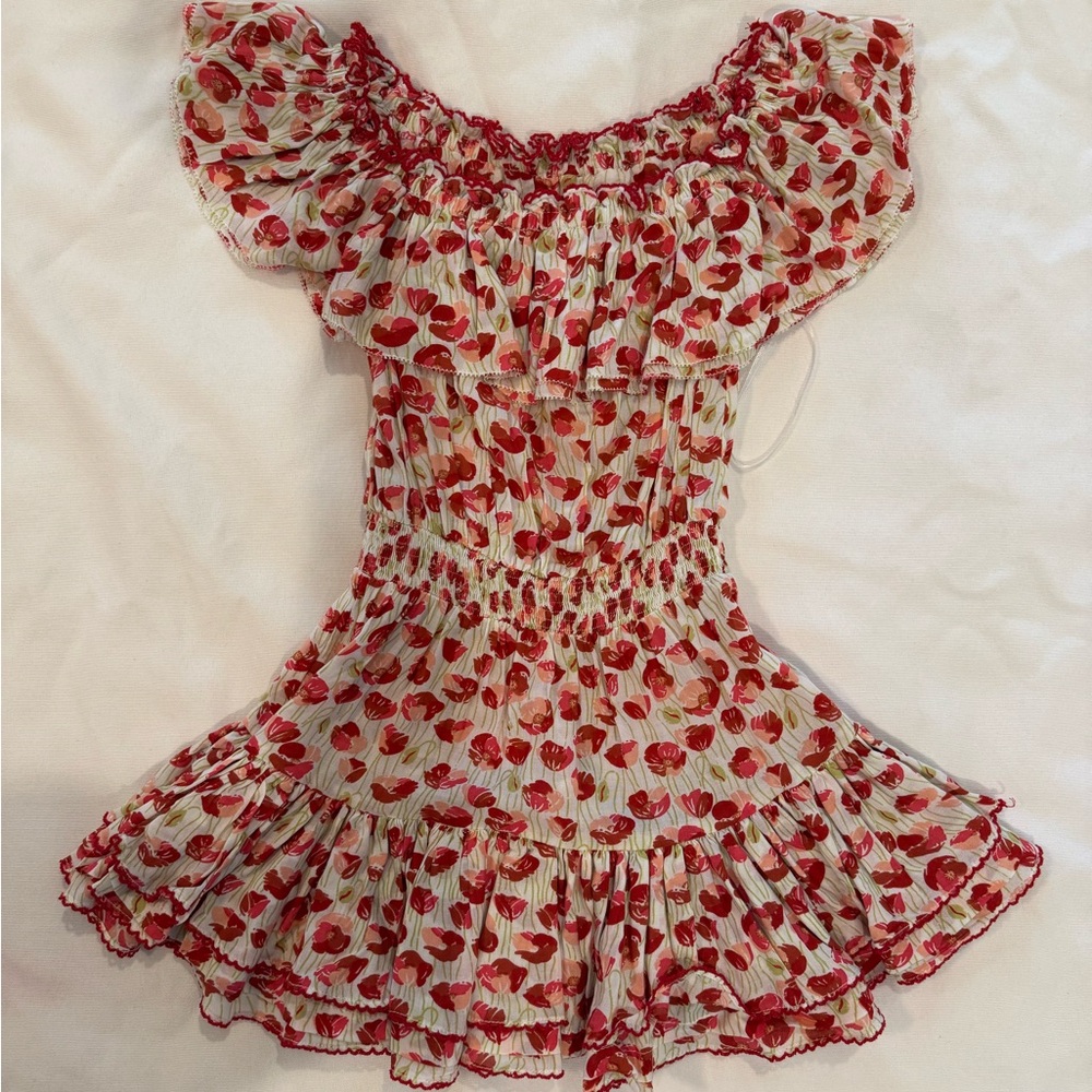 Floral flutter sleeve dress